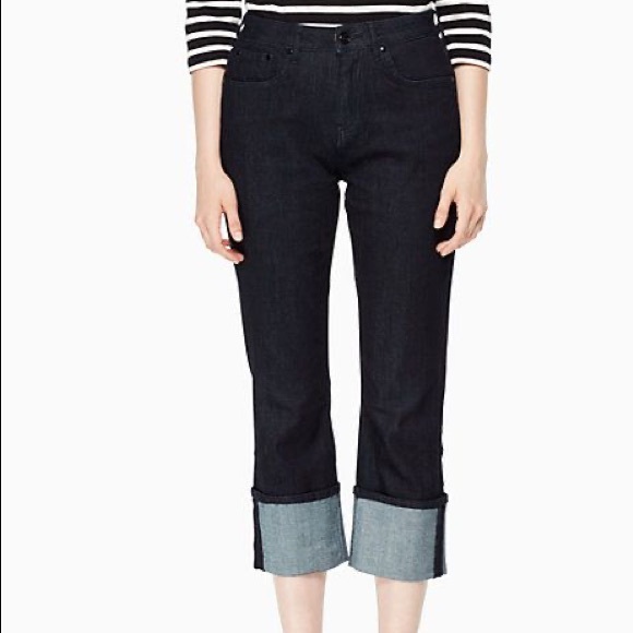 NEW Kate Spade dark cuffed denim jeans size 24 - Picture 2 of 9